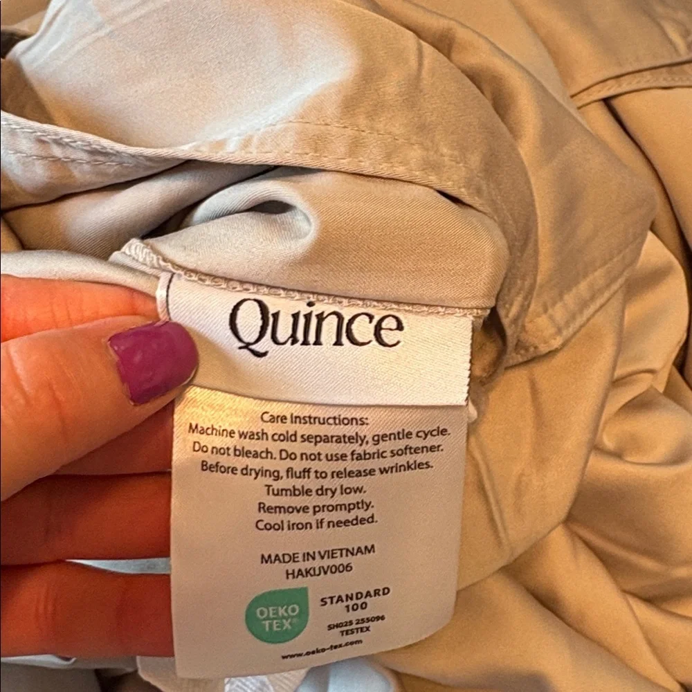 QUINCE Bamboo Duvet Cover King Cal King Light Gray